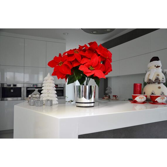 KORAD Blumentopf/Übertopf Spiegeleffekt 21 cm - Pflanzkübel aus Hochwertiger Kunststoff - Dekorativer Topf für Pflanzen