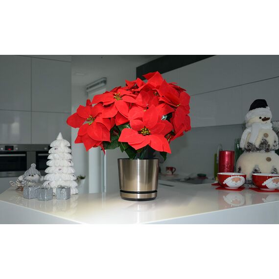 KORAD Blumentopf/Übertopf Stahl 16 cm - Pflanzkübel aus Hochwertiger Kunststoff - Dekorativer Topf für Pflanzen