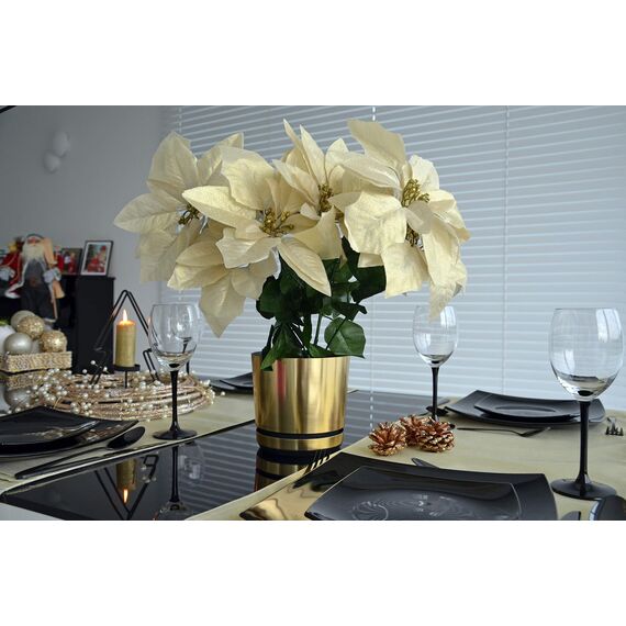 KORAD Blumentopf/Übertopf Messing 26 cm - Pflanzkübel aus Hochwertiger Kunststoff - Dekorativer Topf für Pflanzen