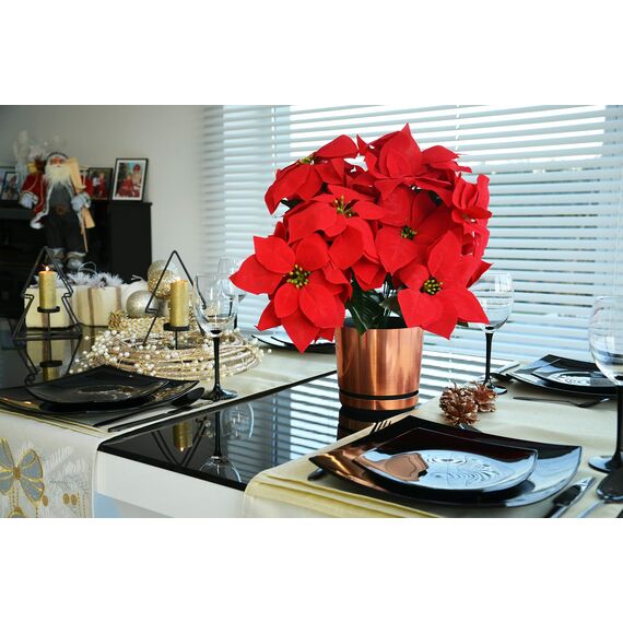 KORAD Blumentopf/Übertopf Kupfer 18 cm - Pflanzkübel aus Hochwertiger Kunststoff - Dekorativer Topf für Pflanzen