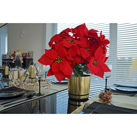 KORAD Blumentopf/Übertopf Messing 21 cm - Pflanzkübel aus Hochwertiger Kunststoff - Dekorativer Topf für Pflanzen