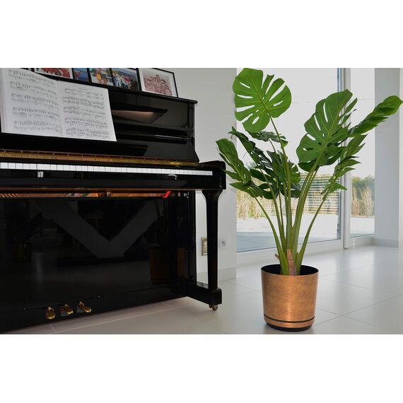 KORAD Blumentopf/Übertopf Antikes Gold 18 cm - Pflanzkübel aus Hochwertiger Kunststoff - Dekorativer Gold Topf für Pflanzen