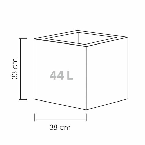 Scheurich C-Cube Pflanzgefäß Stony Black 40 cm, Höhe 33 cm