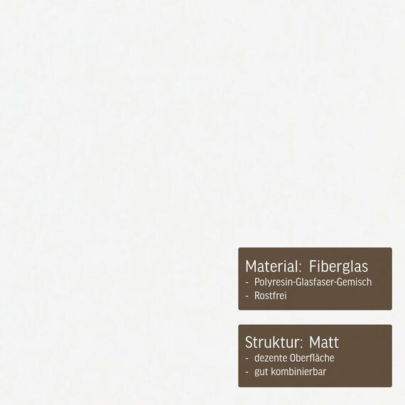 VIVANNO Pflanzkübel Fiberglas Block Frostsicher - 60x60x60 cm - Weiß Matt - Blumenkübel Quadratisch für Draußen und Drinnen