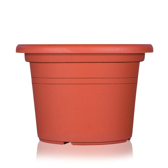 BigDean 3X Blumentopf Ø 20 cm Farbe Terrakotta Kunststoff Pflanztopf Containertopf Übertopf Pflanzkübel rund 20 x 14,5 cm