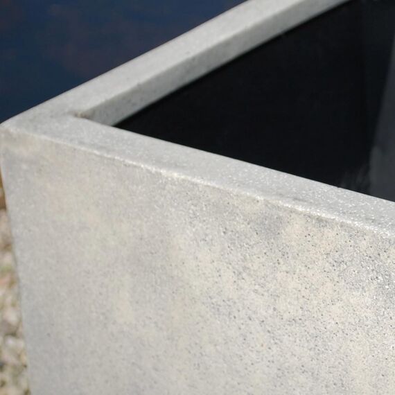 VIVANNO Pflanzkübel Fiberglas Block Frostsicher - 30x30x30 cm - Beton-Design Grau - Blumenkübel Quadratisch für Draußen und Drinnen