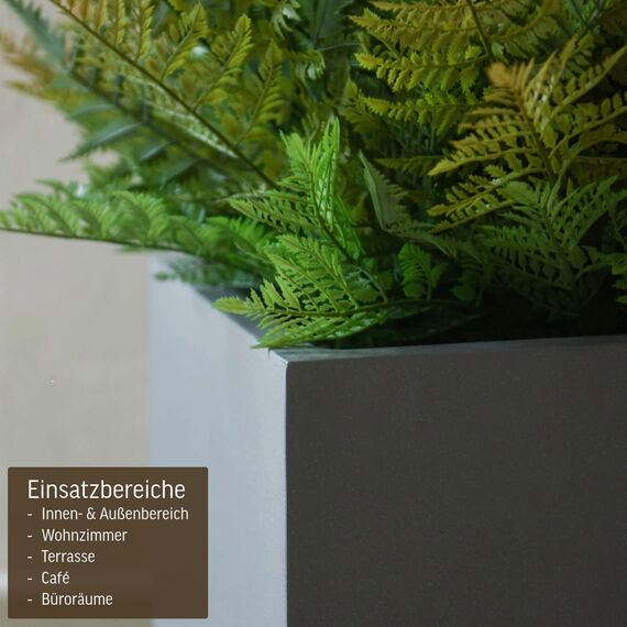 VIVANNO Pflanzkübel Fiberglas Block Frostsicher - 40x40x40 cm - Graphitgrau - Blumenkübel Quadratisch für Draußen und Drinnen