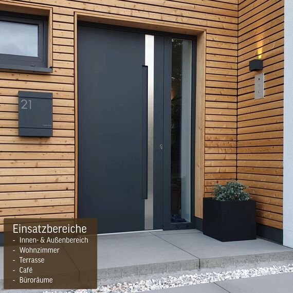 VIVANNO Pflanzkübel Fiberglas Block Frostsicher - 30x30x30 cm - Anthrazit Matt - Blumenkübel Quadratisch für Draußen und Drinnen