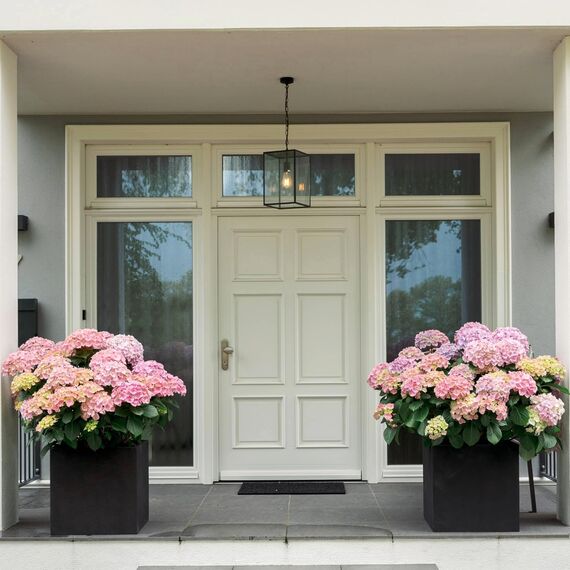 VIVANNO Pflanzkübel Fiberglas Block Frostsicher - 50x50x50 cm - Steinoptik Anthrazit - Blumenkübel Quadratisch für Draußen und Drinnen