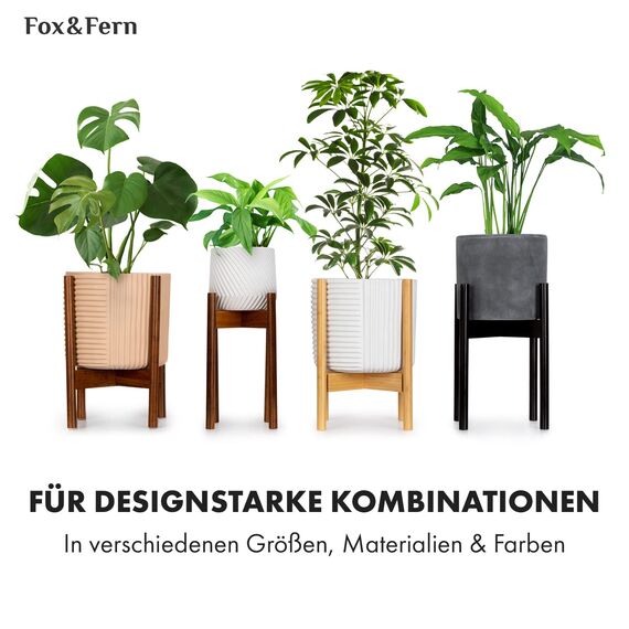 Fox&Fern Übertopf XXL - Blumentopf Gross inkl Wasserabfluss - Blumentopf hoch 42cm - Übertöpfe für Zimmerpflanzen - 46cm Durchmesser - Pflanzentöpfe groß - Plant Pot - mattweiß