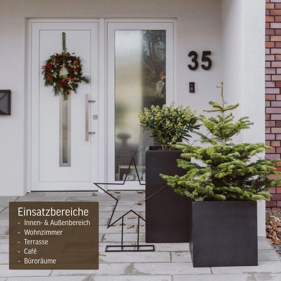 VIVANNO Pflanzkübel Fiberglas Block Frostsicher - 50x50x50 cm - Anthrazit Matt - Blumenkübel Quadratisch für Draußen und Drinnen