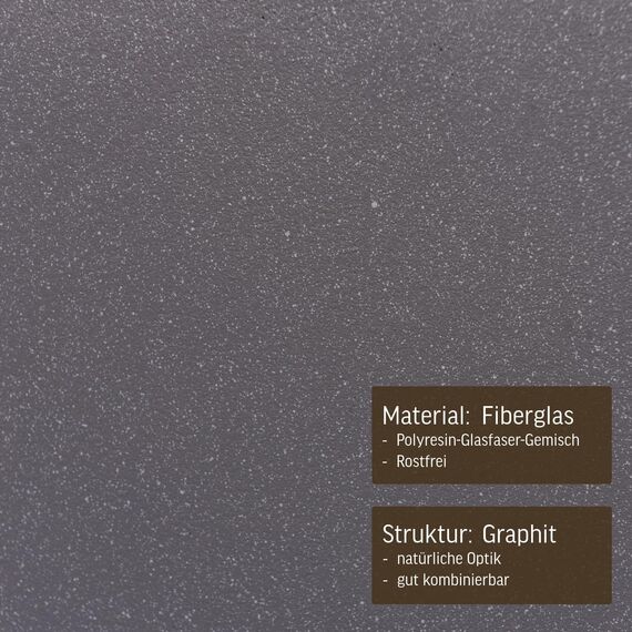 VIVANNO Pflanzkübel Fiberglas Block Frostsicher - 40x40x40 cm - Graphitgrau - Blumenkübel Quadratisch für Draußen und Drinnen