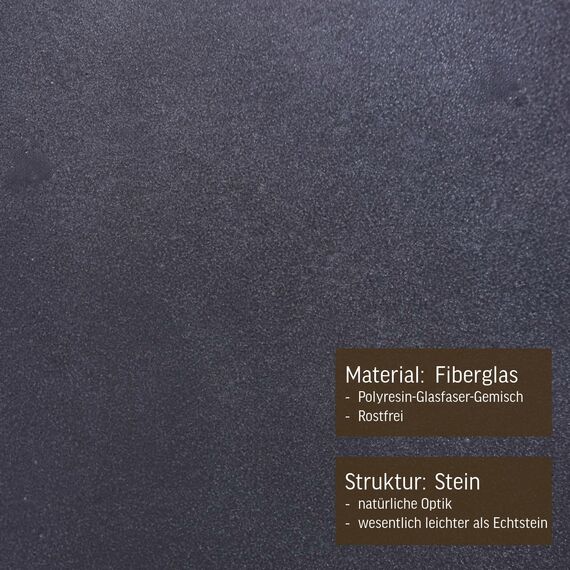 VIVANNO Pflanzkübel Fiberglas Block Frostsicher - 40x40x40 cm - Steinoptik Anthrazit - Blumenkübel Quadratisch für Draußen und Drinnen
