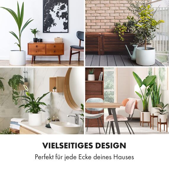 Fox&Fern Übertopf XXL - Blumentopf Gross inkl Wasserabfluss - Blumentopf hoch 42cm - Übertöpfe für Zimmerpflanzen - 46cm Durchmesser - Pflanzentöpfe groß - Plant Pot - mattweiß