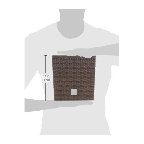 10 -Liter -Zeit Pot mit Eimer zum Pflanzen in Dark Ocker 22,3 x 22,3 x 22,8 cm.