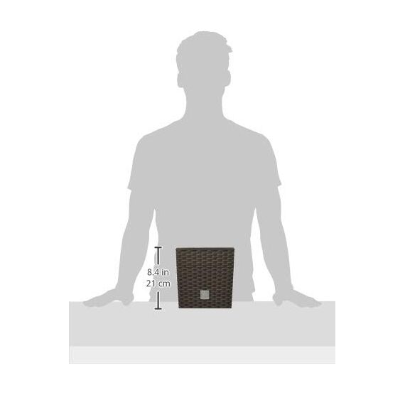 7 -Liter -Zeit -Topf mit Eimer zum Pflanzen in dunkler Ocker 20 x 20 x 20,2 cm.