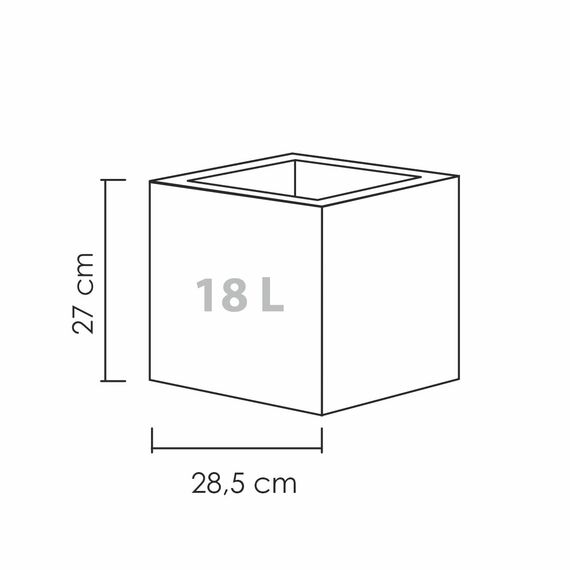 Pflanzenservice Übertöpfe Scheurich C-Cube 29 x 29 x 27 cm, Stony Black
