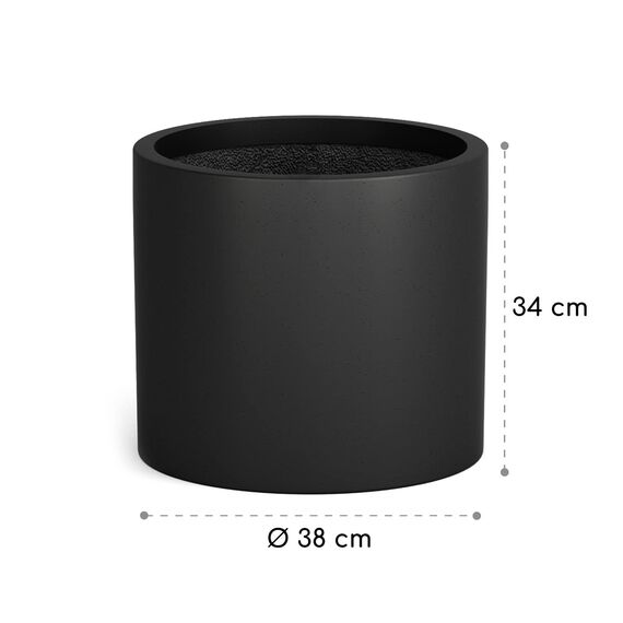 Fox&Fern Übertopf XL - Blumentopf Gross inkl. Wasserabfluss - Blumentopf hoch 34cm - Übertöpfe für Zimmerpflanzen - 38cm Durchmesser - Pflanzentöpfe groß - Plant Pot - schwarz