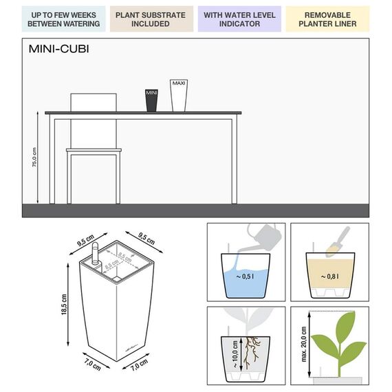 Lechuza MINI-CUBI Komplettset weiß Hochglanz
