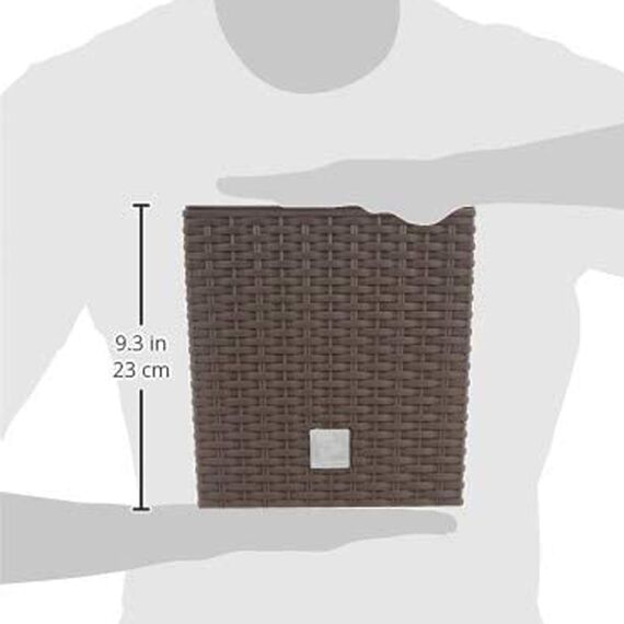 10 -Liter -Zeit Pot mit Eimer zum Pflanzen in Dark Ocker 22,3 x 22,3 x 22,8 cm.