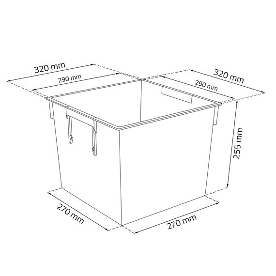 Prosperplast Blumentopf Rato Low (Rattanoptik, herausnehmbarer Einsatz, 32x32x32,5 cm, 32 l, mocca) DRTS325L-7529U