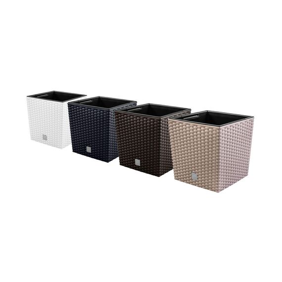 10 -Liter -Zeit Pot mit Eimer zu pflanzen in der Mocca -Farbe 22,3 x 22,3 x 22,8 cm.