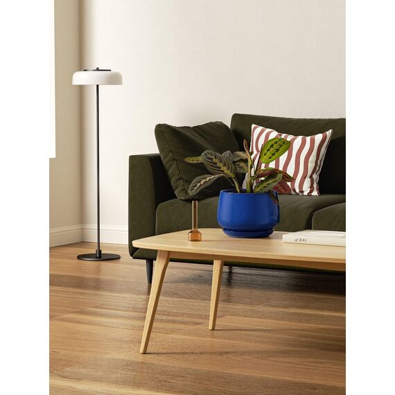 LE TAUCI Keramik Blumentöpfe mit Untersetzer, 10+13+16 cm Durchmesser Klein Blumentöpfe Set, 3er Set Übertöpfe für Zimmerpflanzen, Pflanztöpfe mit Abflussloch, Schatz Blau