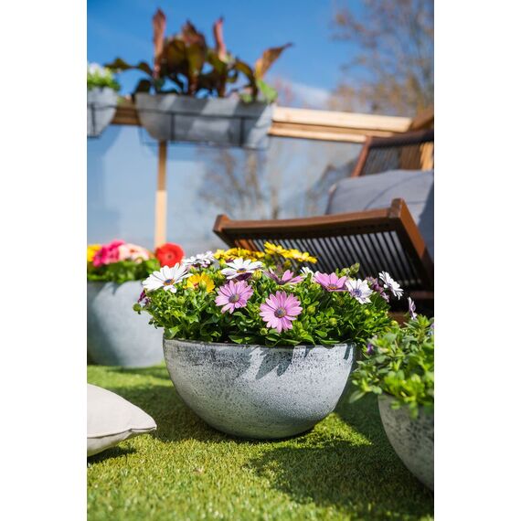 TS Pflanzschale, Cera-Mix Nova, frostbeständig und leichtgewichtig, concrete, 35x35x17 cm, 136460