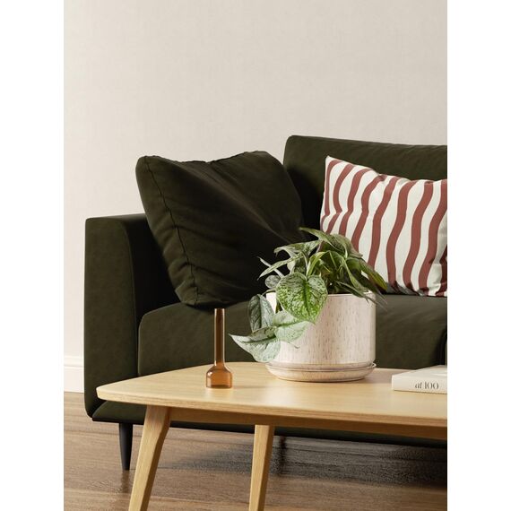 LE TAUCI 3er Pack Keramik Blumentöpfe, 11+13+17 cm Durchmesser Klein Übertöpfe Set, Blumentopf für Zimmerpflanzen mit Untersetzer und Abflussloch, Reaktive Glasur Beige