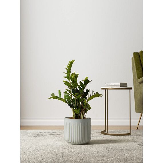 LE TAUCI 3er Set Blumentopf Keramik, 21+17+14 cm Durchmesser Ubertopf für Zimmerpflanzen, Plfanztopf mit Drainagelöchern, Mittelgroßer Zylinder Blumentopf, Reaktive Glasur Blaugrau