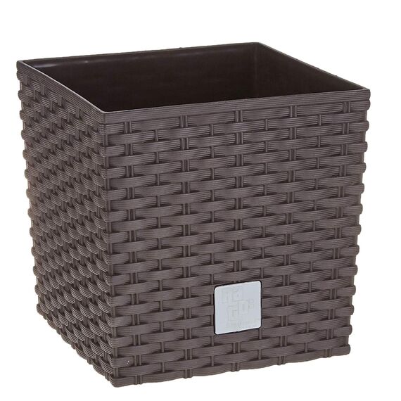 10 -Liter -Zeit Pot mit Eimer zum Pflanzen in Dark Ocker 22,3 x 22,3 x 22,8 cm.