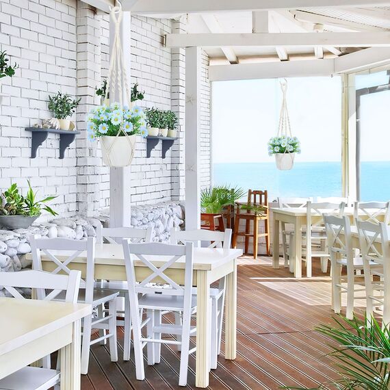 Augshy Makramee-Pflanzenaufhänger, 68,6 cm, Pflanzenhänger mit Haken, hängender Übertopf für Zimmerpflanzen, dekorativer Makramee-Topfaufhänger für Heimdekoration, 2er-Pack