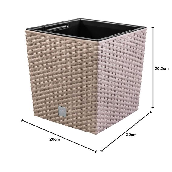 7 -Liter -Zeit Pot mit Eimer zu pflanzen in der MOCCA -Farbe 20 x 20 x 20,2 cm.