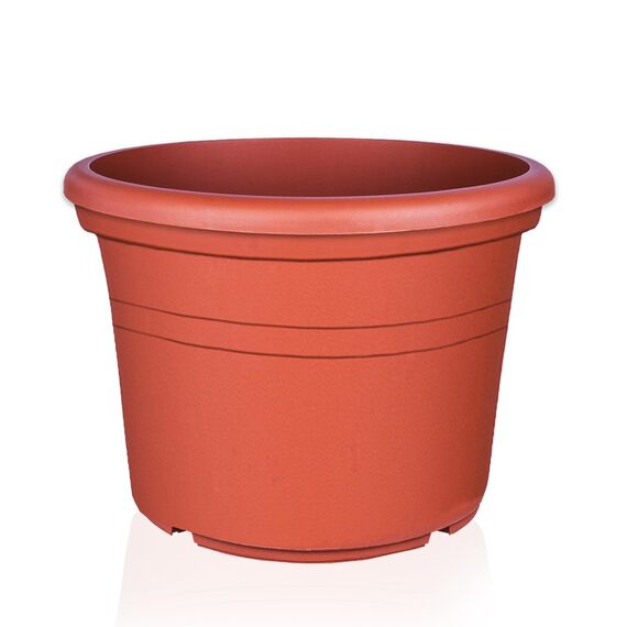 BigDean 6X Blumentopf Ø 40 cm Farbe Terrakotta Kunststoff Pflanztopf Containertopf Übertopf Pflanzkübel rund 40 x 28 cm