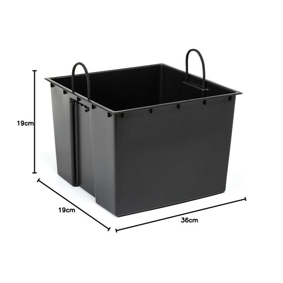 MultiProject | HappyFlower | Blumentopf | Pflanzkübel | inkl. Einsatz | Quadrat | Rattan-Optik | 4 Größen 3 Farben | Übertöpfe (19 cm x 19 cm / Höhe 36 cm, Schwarz (Anthrazit))