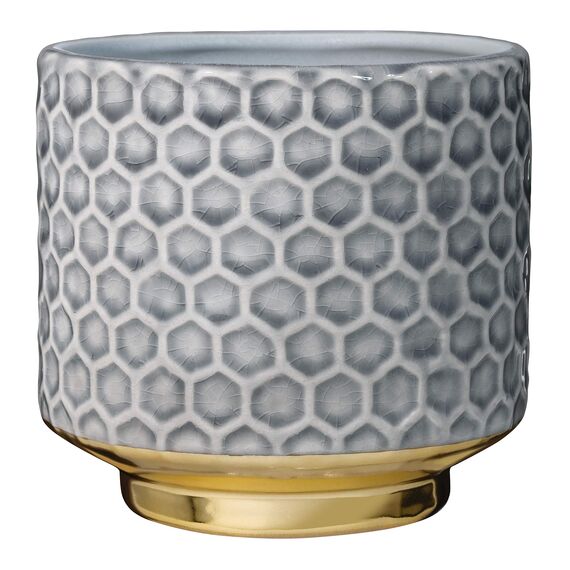 Bloomingville Blumentopf Home - Dekorative Blumentöpfe Farbe für den Innenbereich, Retro-Stil, kreativ, S (10 cm Ø), Grau, Keramik