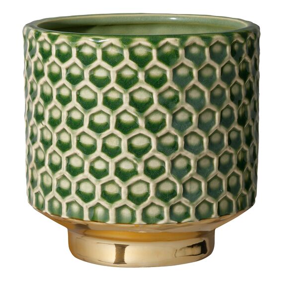 Bloomingville Blumentopf Home - Farbe für den Innenbereich, kreativer Retro-Stil, M (12,5 cm Ø), Grün, Keramik