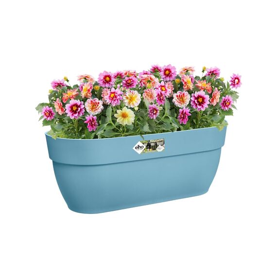 elho Vibia Campana Easy Hanger L 46 - Übertopf für Balkon & Außen - Ø 46.0 x H 26.5 cm - Blau/Vintage Blau