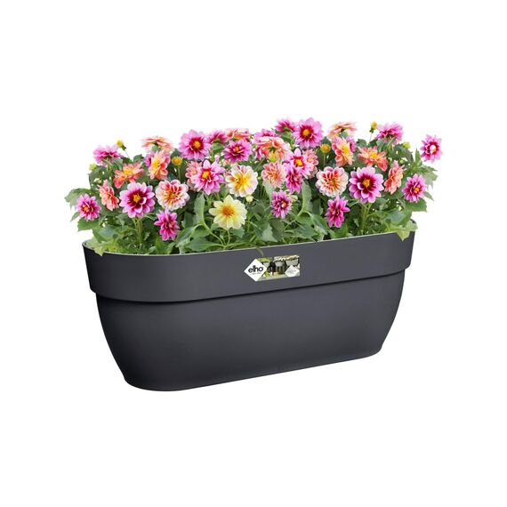 elho Vibia Campana Easy Hanger L 46 - Übertopf für Balkon & Außen - Ø 46.0 x H 26.5 cm - Schwarz/Anthrazit