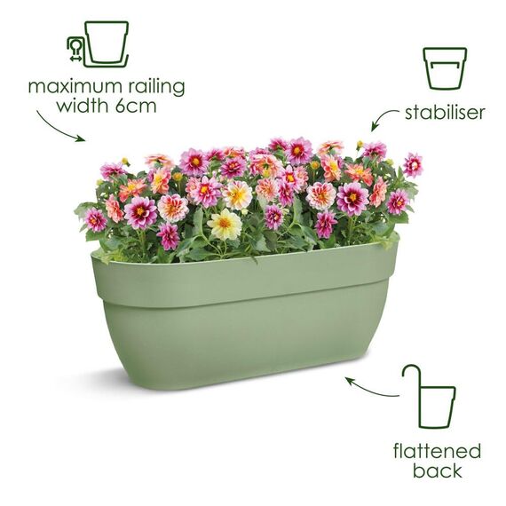 elho Vibia Campana Easy Hanger L 46 - Übertopf für Balkon & Außen - Ø 46.0 x H 26.5 cm - Grün/Pistazien Grün