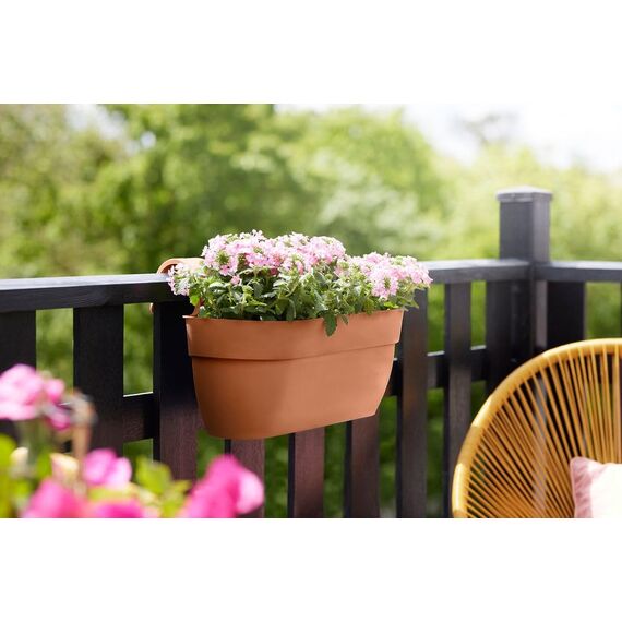 elho Vibia Campana Easy Hanger L 46 - Übertopf für Balkon & Außen - Ø 46.0 x H 26.5 cm - Braun/Terra