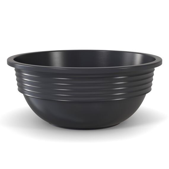 Plastard Blumenschale 32 cm Durchmesser Anthrazit Pflanzschale aus Kunststoff witterungsbeständiger Pflanztopf für Garten Balkon Terrasse runde Pflanzschale großes Pflanzgefäß ohne Löcher