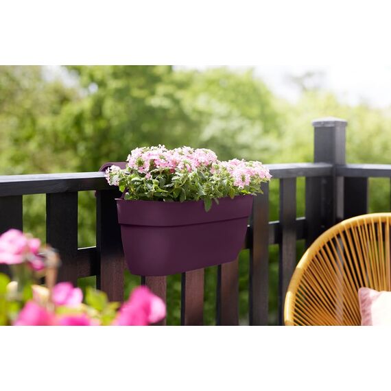 elho Vibia Campana Easy Hanger L 46 - Übertopf für Balkon & Außen - Ø 46.0 x H 26.5 cm - Lila/Ahorn Lila