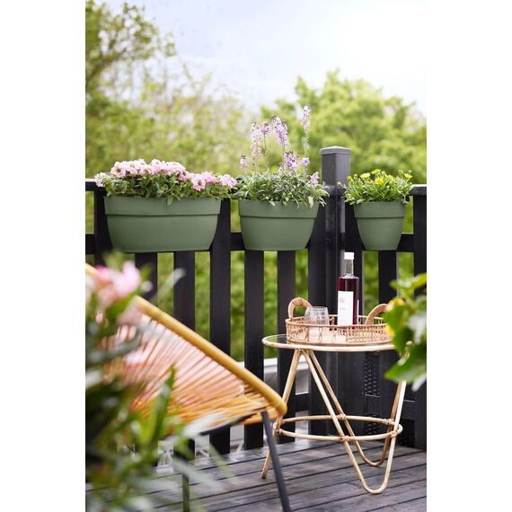 elho Vibia Campana Easy Hanger L 46 - Übertopf für Balkon & Außen - Ø 46.0 x H 26.5 cm - Grün/Pistazien Grün