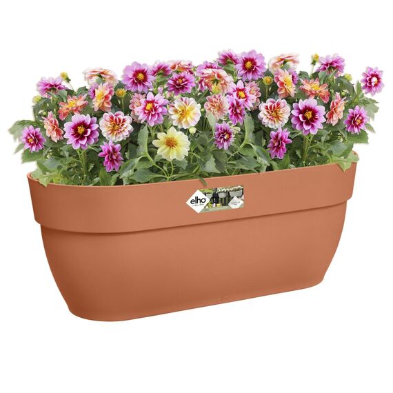 elho Vibia Campana Easy Hanger L 46 - Übertopf für Balkon & Außen - Ø 46.0 x H 26.5 cm - Braun/Terra