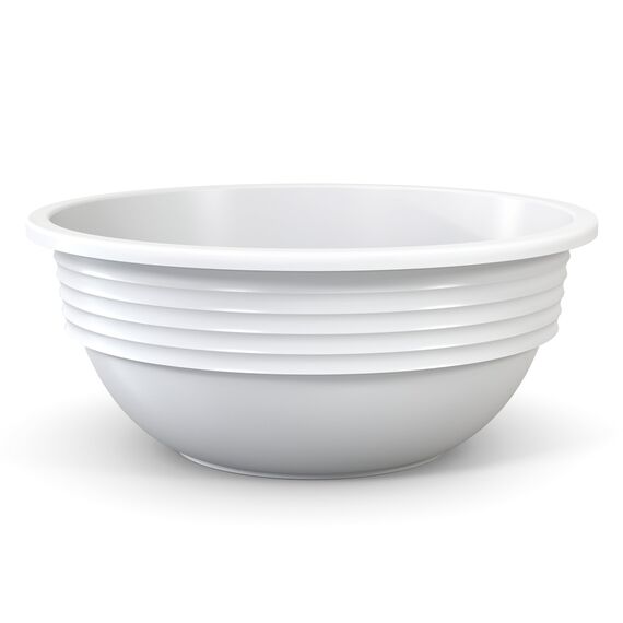 Plastard Blumenschale 45 cm Durchmesser Weiß Pflanzschale aus Kunststoff witterungsbeständiger Pflanztopf für Garten Balkon Terrasse runde Pflanzschale großes Pflanzgefäß ohne Löcher