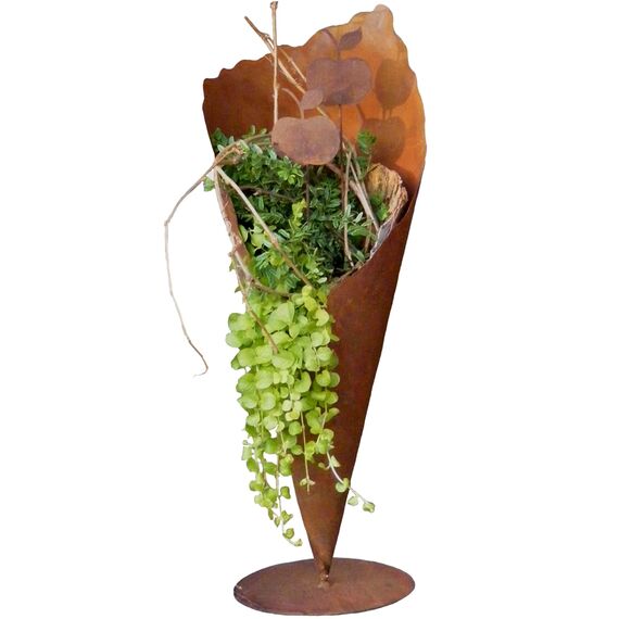 Rostikal Gartendeko Rost Pflanztüte 60 cm Metall Deko Garten Bodenvase Terrasse