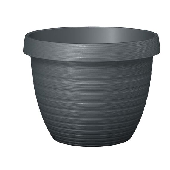 Scheurich Country Star, Pflanzgefäß aus Kunststoff, Metallic Grey, 48 cm Durchmesser, 36,7 cm hoch, 40 l Vol.