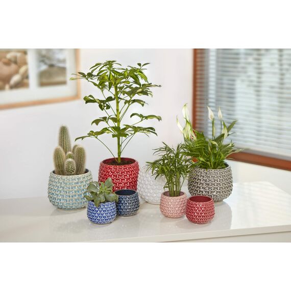 Bloomingville Pinecone Blumentopf, dekorativ, für den Innenbereich, Retro-Stil, kreativ, S (9,5 cm Ø), Rosa, Keramik