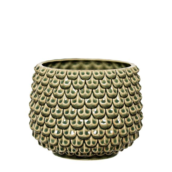 Bloomingville Vaso da fiori, verde, ceramica